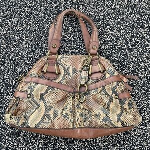 Jessica Simpson Medium Brown Faux Croc Alligator Purse Bag Tote